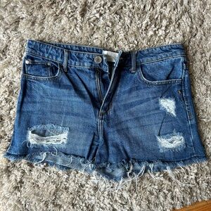 Denim Blue Distressed Women's Shorts